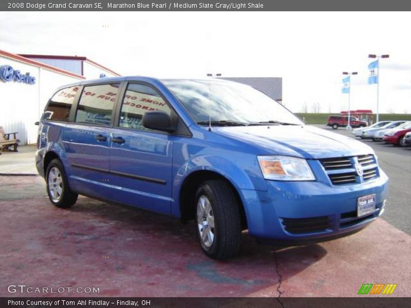 Marathon Blue Pearl / Medium Slate Gray/Light Shale 2008 Dodge Grand Caravan SE