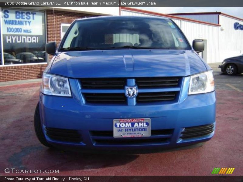 Marathon Blue Pearl / Medium Slate Gray/Light Shale 2008 Dodge Grand Caravan SE