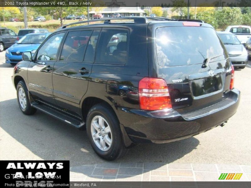 Black / Ivory 2002 Toyota Highlander V6 4WD