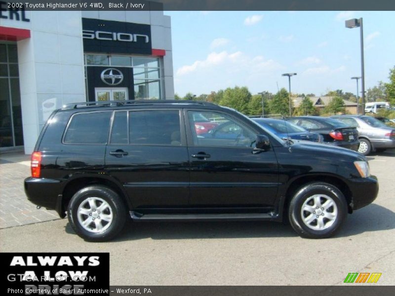 Black / Ivory 2002 Toyota Highlander V6 4WD