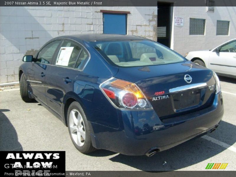 Majestic Blue Metallic / Frost 2007 Nissan Altima 3.5 SE