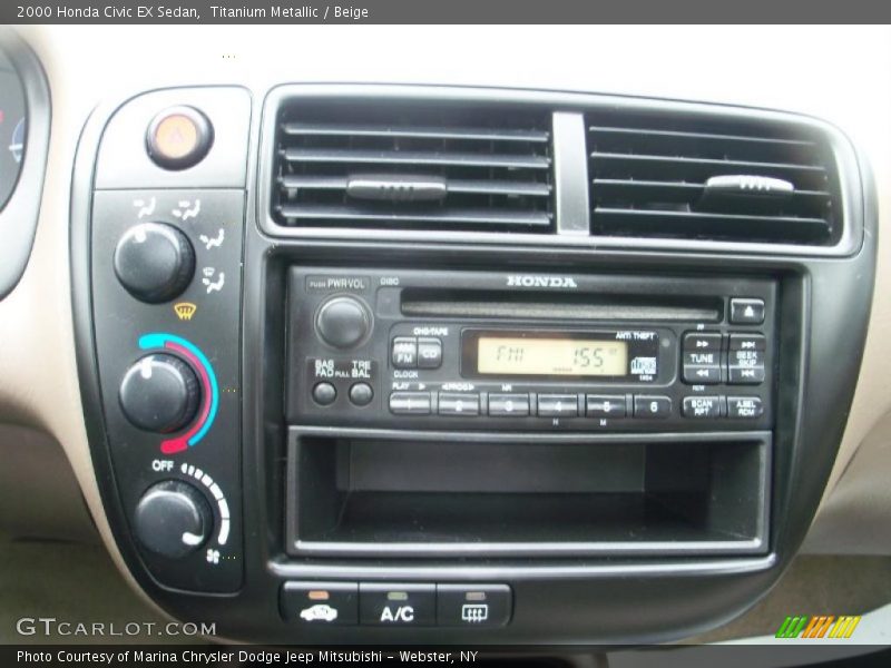 Titanium Metallic / Beige 2000 Honda Civic EX Sedan