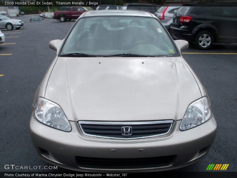 Titanium Metallic / Beige 2000 Honda Civic EX Sedan