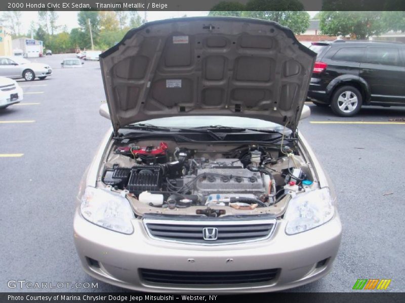 Titanium Metallic / Beige 2000 Honda Civic EX Sedan