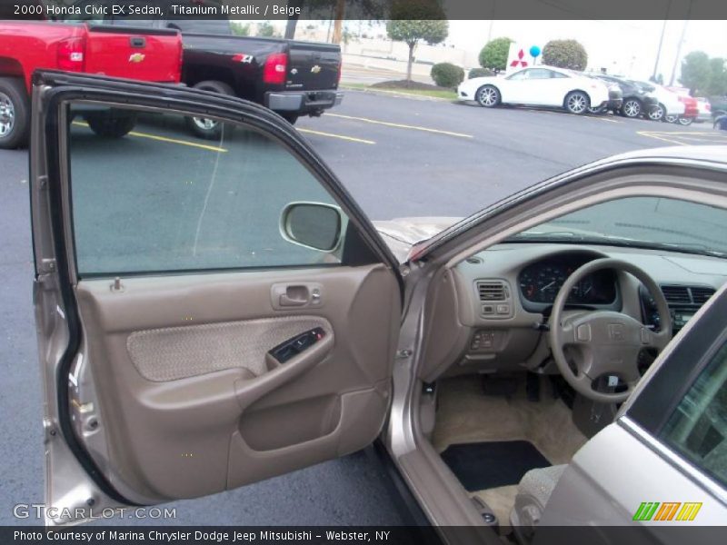 Titanium Metallic / Beige 2000 Honda Civic EX Sedan
