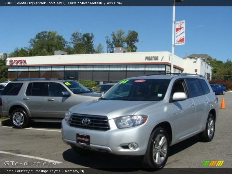 Classic Silver Metallic / Ash Gray 2008 Toyota Highlander Sport 4WD