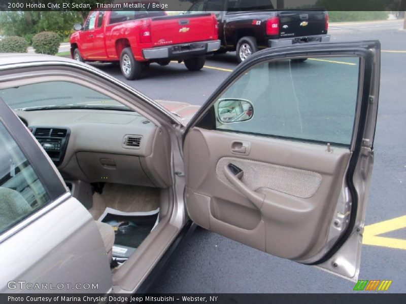 Titanium Metallic / Beige 2000 Honda Civic EX Sedan