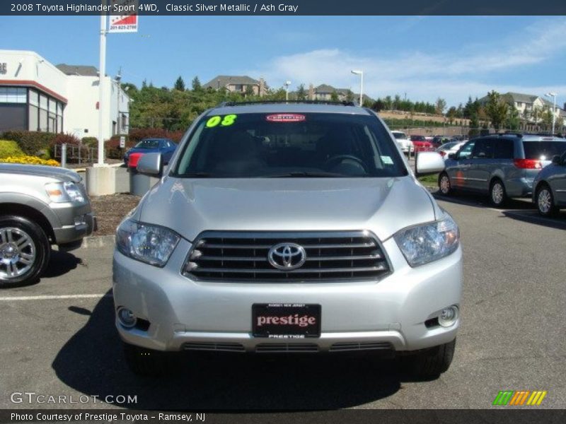 Classic Silver Metallic / Ash Gray 2008 Toyota Highlander Sport 4WD