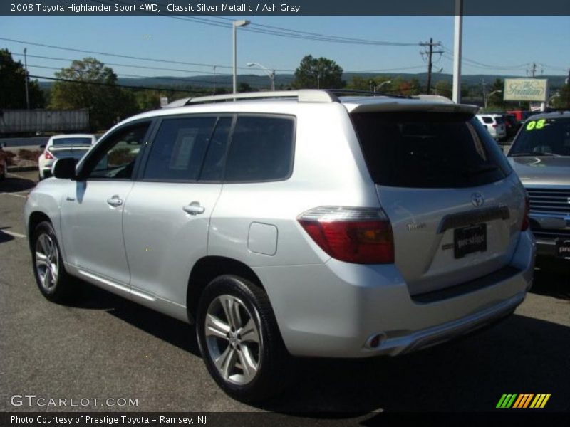 Classic Silver Metallic / Ash Gray 2008 Toyota Highlander Sport 4WD