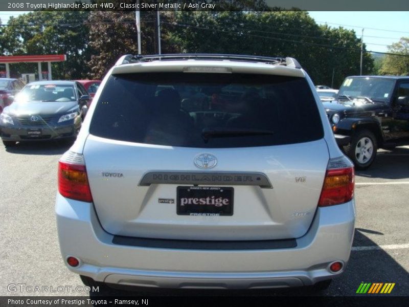 Classic Silver Metallic / Ash Gray 2008 Toyota Highlander Sport 4WD