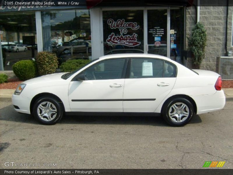 White / Gray 2005 Chevrolet Malibu Sedan