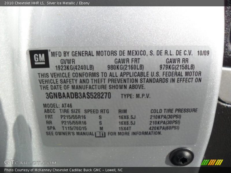 Silver Ice Metallic / Ebony 2010 Chevrolet HHR LS