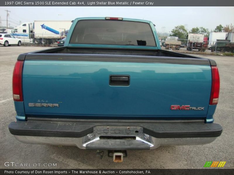 Light Stellar Blue Metallic / Pewter Gray 1997 GMC Sierra 1500 SLE Extended Cab 4x4