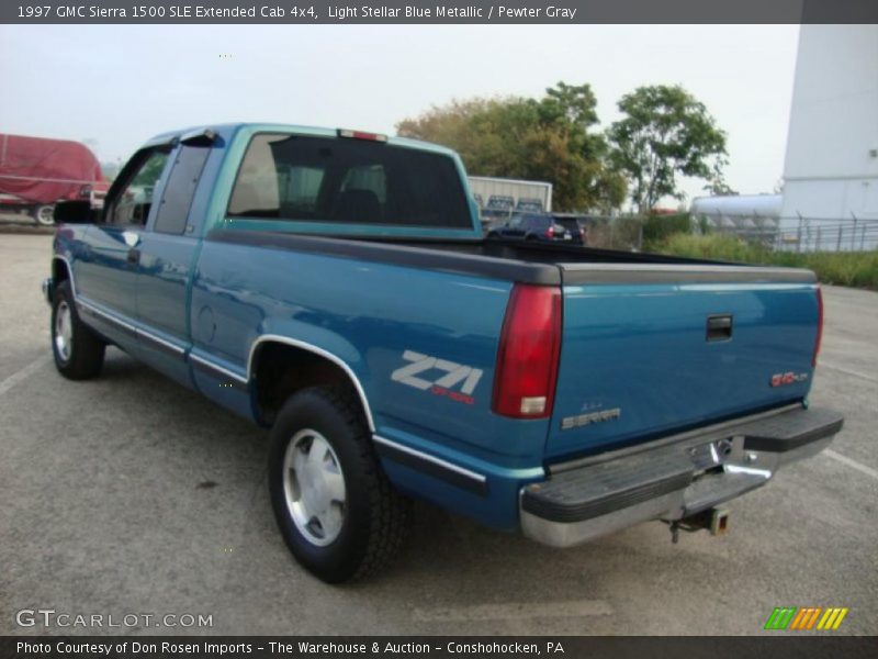 Light Stellar Blue Metallic / Pewter Gray 1997 GMC Sierra 1500 SLE Extended Cab 4x4