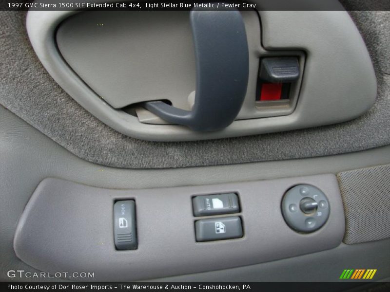 Light Stellar Blue Metallic / Pewter Gray 1997 GMC Sierra 1500 SLE Extended Cab 4x4