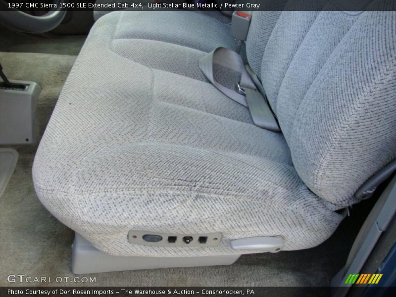 Light Stellar Blue Metallic / Pewter Gray 1997 GMC Sierra 1500 SLE Extended Cab 4x4