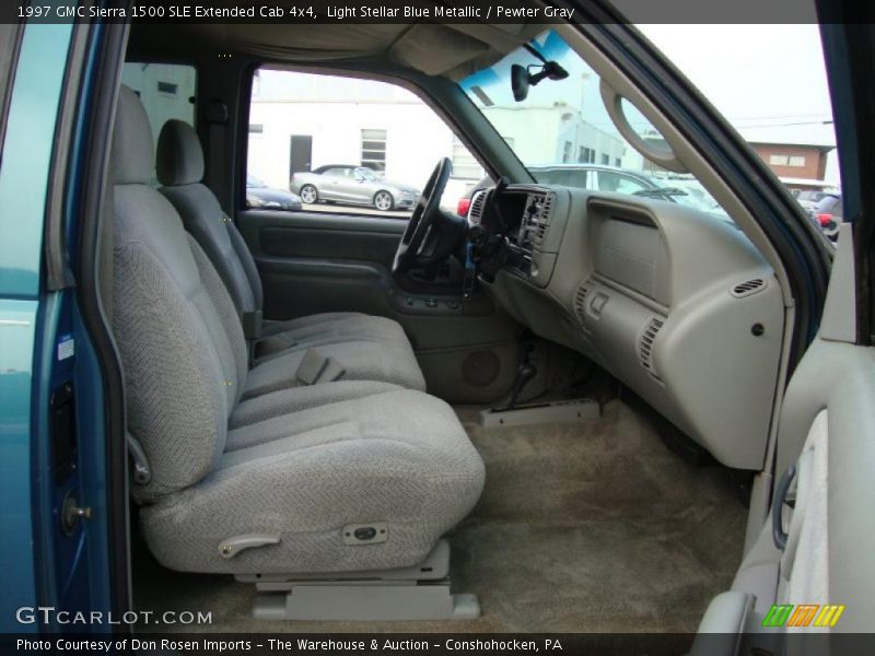 Light Stellar Blue Metallic / Pewter Gray 1997 GMC Sierra 1500 SLE Extended Cab 4x4
