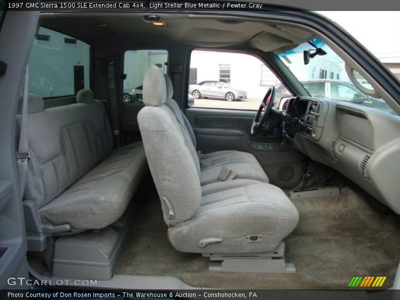 Light Stellar Blue Metallic / Pewter Gray 1997 GMC Sierra 1500 SLE Extended Cab 4x4
