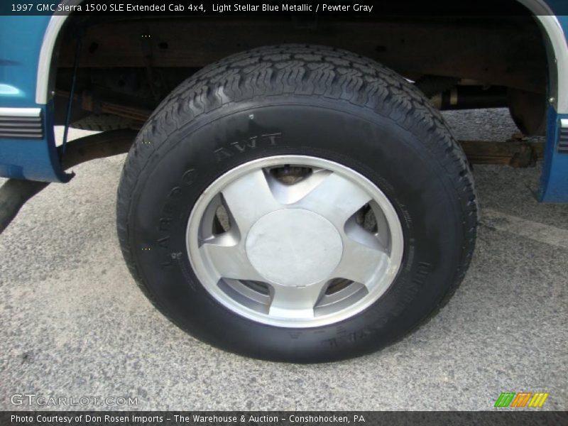 Light Stellar Blue Metallic / Pewter Gray 1997 GMC Sierra 1500 SLE Extended Cab 4x4