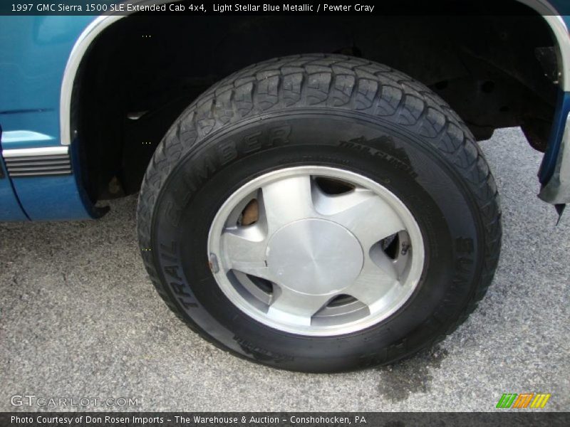 Light Stellar Blue Metallic / Pewter Gray 1997 GMC Sierra 1500 SLE Extended Cab 4x4