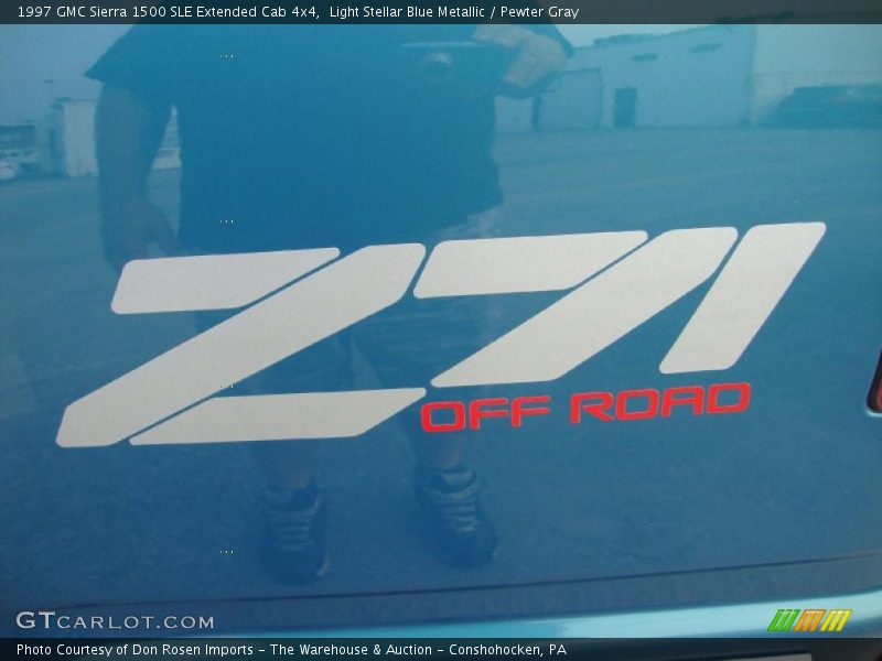 Light Stellar Blue Metallic / Pewter Gray 1997 GMC Sierra 1500 SLE Extended Cab 4x4