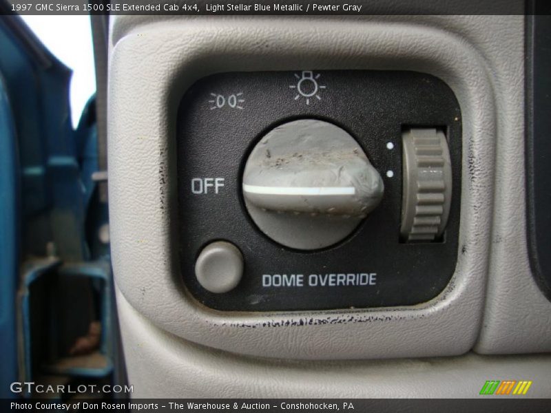 Light Stellar Blue Metallic / Pewter Gray 1997 GMC Sierra 1500 SLE Extended Cab 4x4