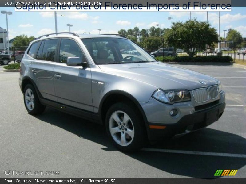 Silver Grey Metallic / Sand Beige 2007 BMW X3 3.0si