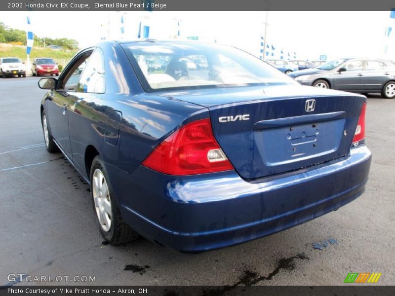 Eternal Blue Pearl / Beige 2002 Honda Civic EX Coupe