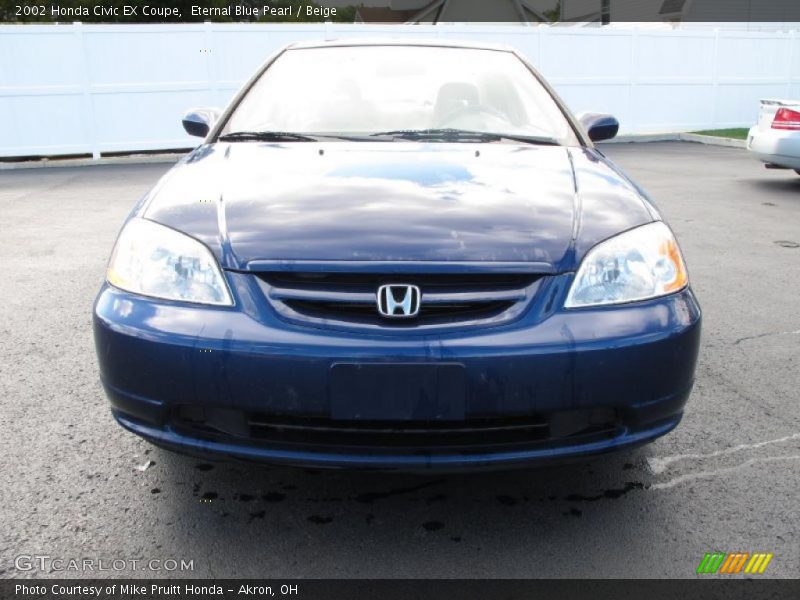 Eternal Blue Pearl / Beige 2002 Honda Civic EX Coupe