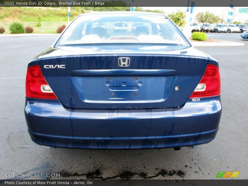 Eternal Blue Pearl / Beige 2002 Honda Civic EX Coupe