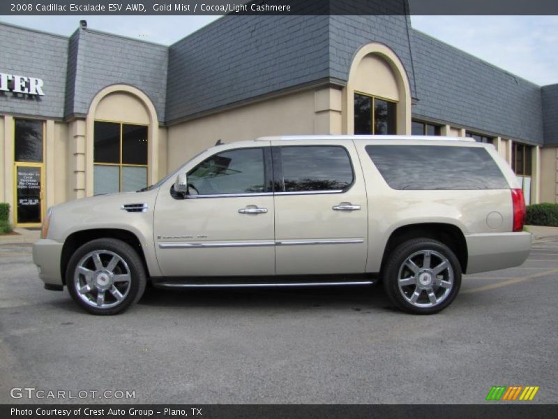 Gold Mist / Cocoa/Light Cashmere 2008 Cadillac Escalade ESV AWD