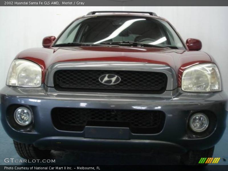Merlot / Gray 2002 Hyundai Santa Fe GLS AWD