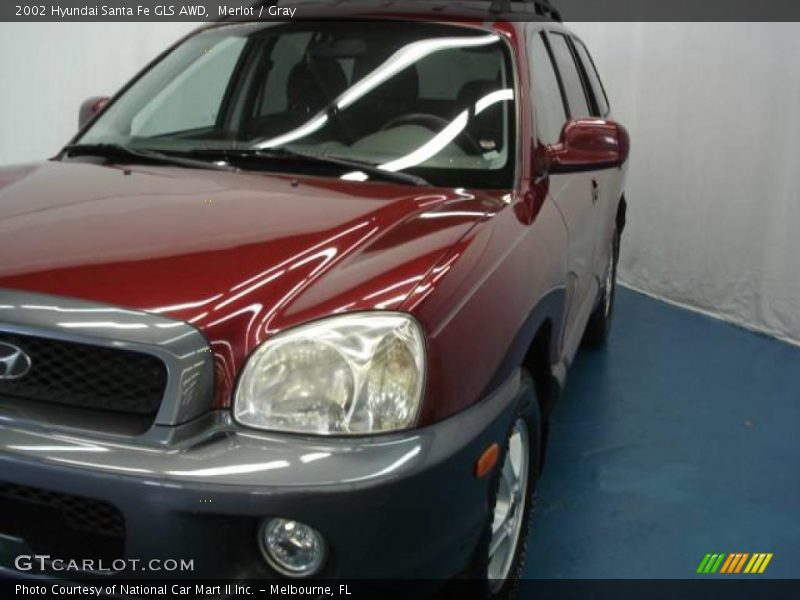 Merlot / Gray 2002 Hyundai Santa Fe GLS AWD