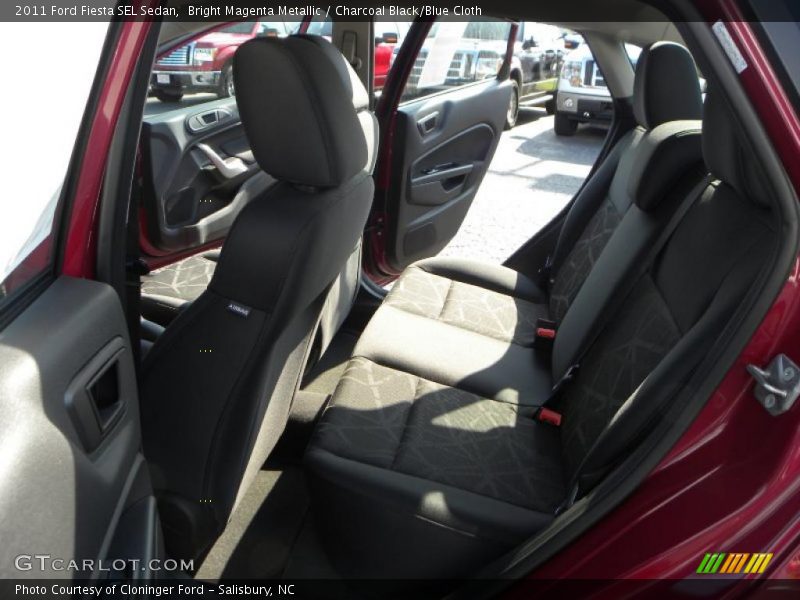 Bright Magenta Metallic / Charcoal Black/Blue Cloth 2011 Ford Fiesta SEL Sedan