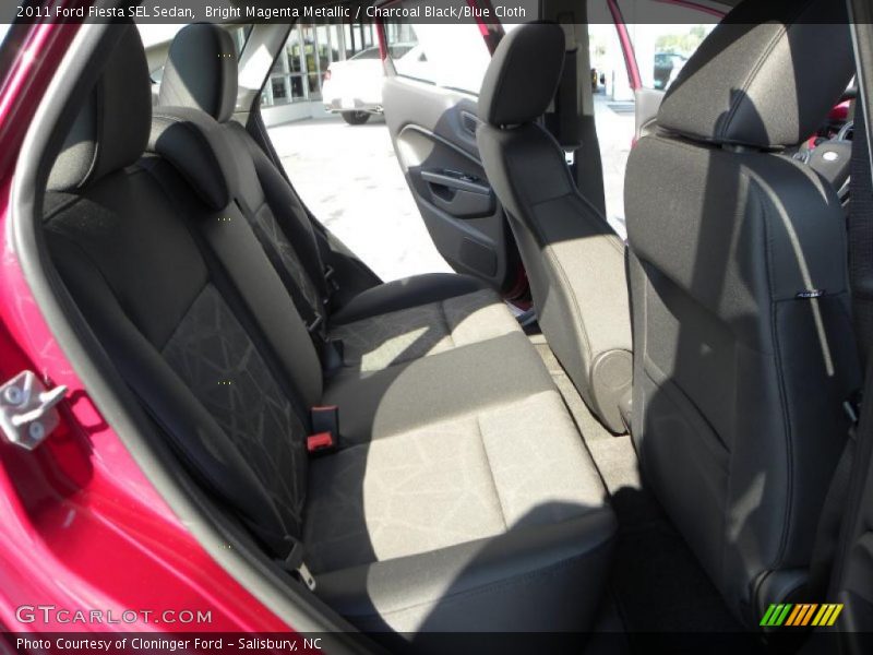 Bright Magenta Metallic / Charcoal Black/Blue Cloth 2011 Ford Fiesta SEL Sedan