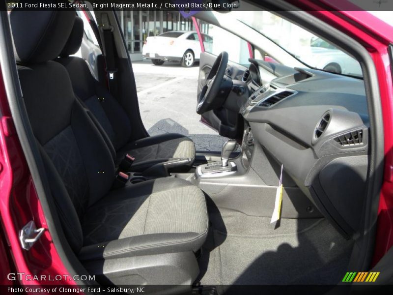 Bright Magenta Metallic / Charcoal Black/Blue Cloth 2011 Ford Fiesta SEL Sedan