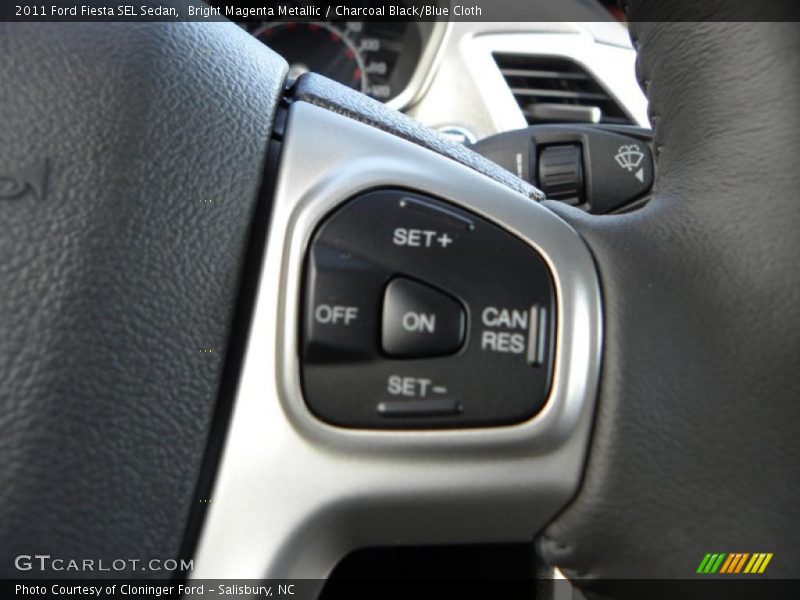 Bright Magenta Metallic / Charcoal Black/Blue Cloth 2011 Ford Fiesta SEL Sedan