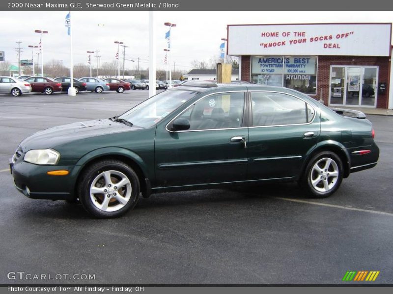 Sherwood Green Metallic / Blond 2000 Nissan Maxima GLE