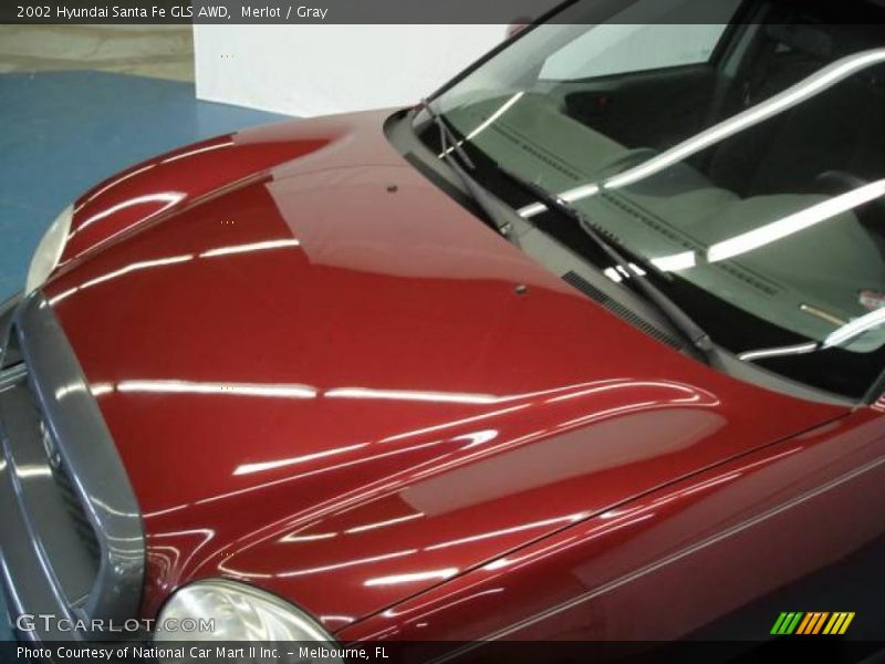 Merlot / Gray 2002 Hyundai Santa Fe GLS AWD