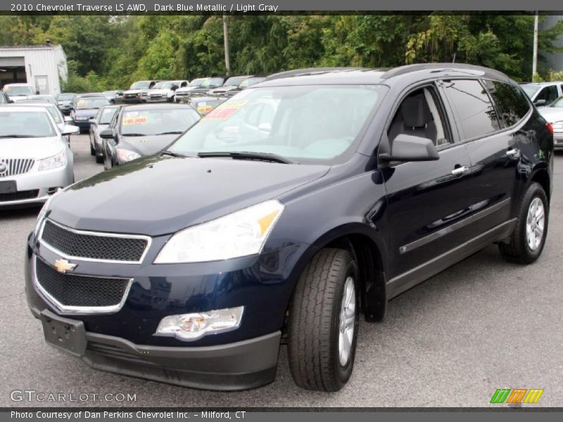 Dark Blue Metallic / Light Gray 2010 Chevrolet Traverse LS AWD