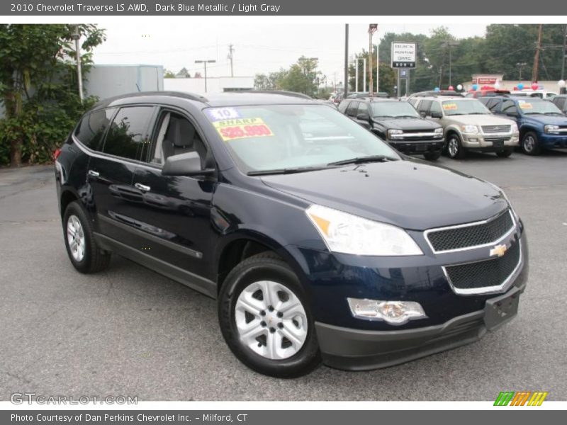 Dark Blue Metallic / Light Gray 2010 Chevrolet Traverse LS AWD