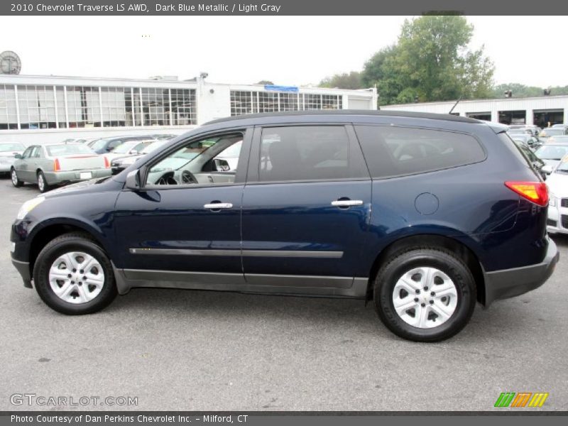 Dark Blue Metallic / Light Gray 2010 Chevrolet Traverse LS AWD