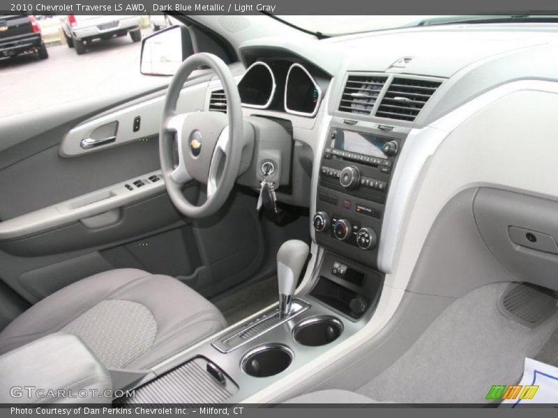 Dark Blue Metallic / Light Gray 2010 Chevrolet Traverse LS AWD