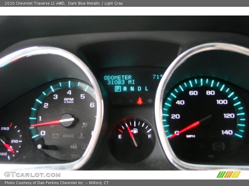 Dark Blue Metallic / Light Gray 2010 Chevrolet Traverse LS AWD