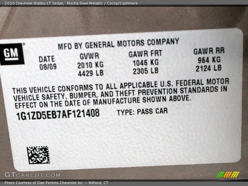 Mocha Steel Metallic / Cocoa/Cashmere 2010 Chevrolet Malibu LT Sedan