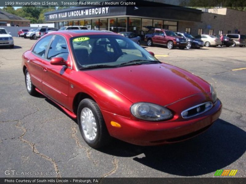 Toreador Red Metallic / Medium Graphite 1999 Mercury Sable LS Sedan