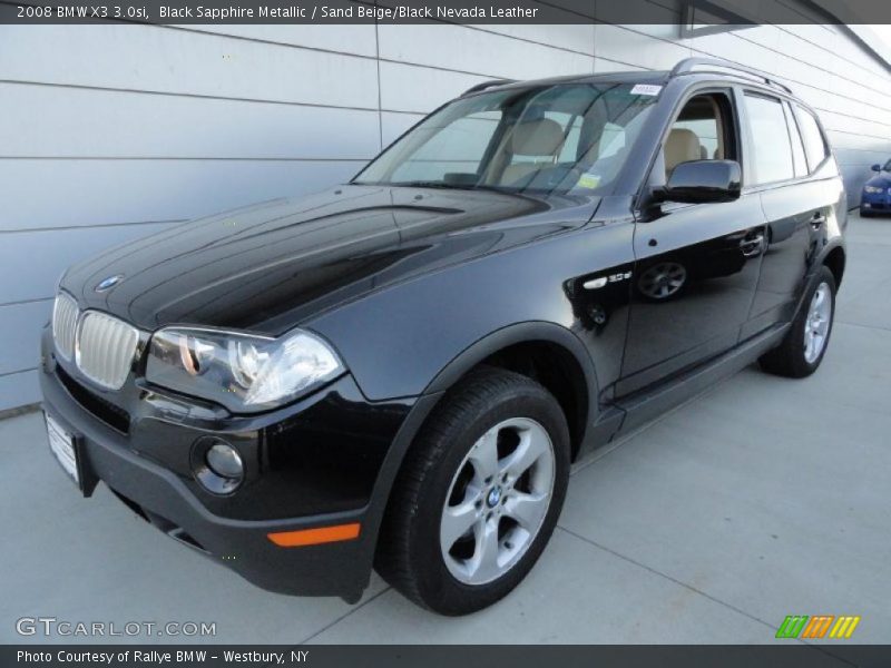 Black Sapphire Metallic / Sand Beige/Black Nevada Leather 2008 BMW X3 3.0si