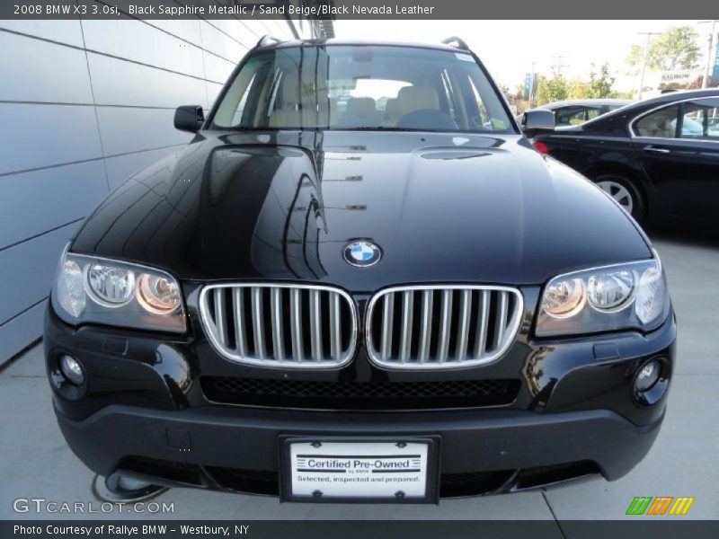 Black Sapphire Metallic / Sand Beige/Black Nevada Leather 2008 BMW X3 3.0si