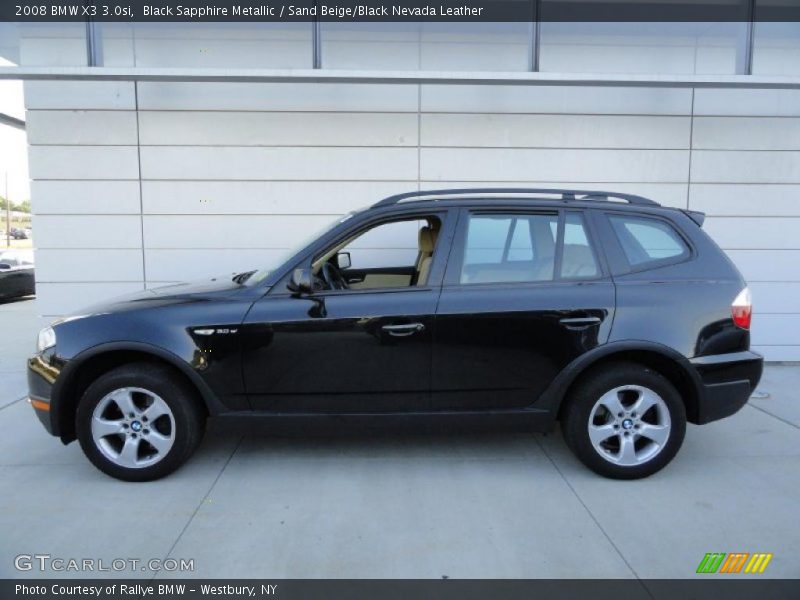 Black Sapphire Metallic / Sand Beige/Black Nevada Leather 2008 BMW X3 3.0si