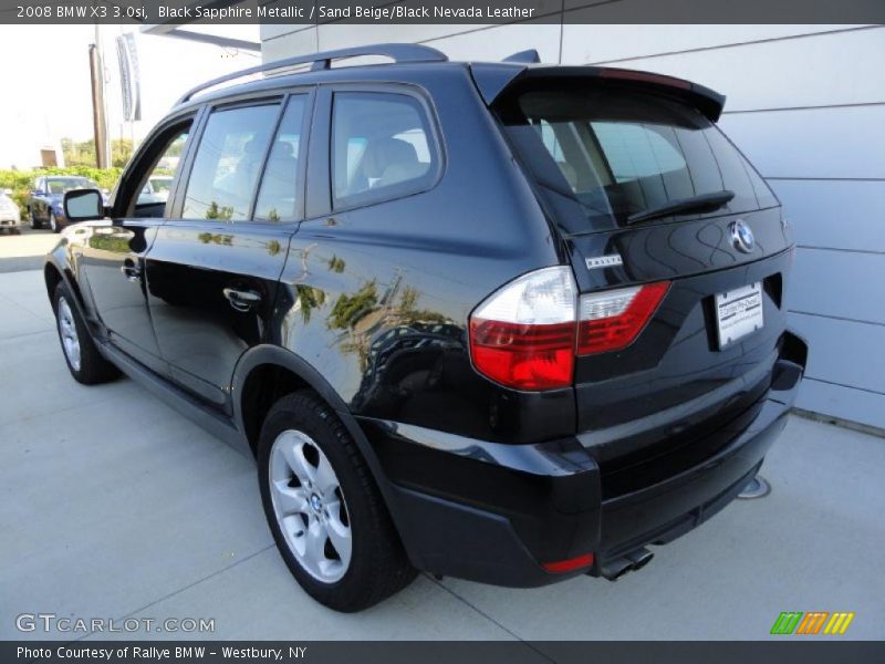 Black Sapphire Metallic / Sand Beige/Black Nevada Leather 2008 BMW X3 3.0si